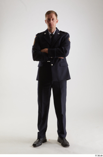 Sam Atkins Fireman in ceremonial Uniform Pose standing whole body…